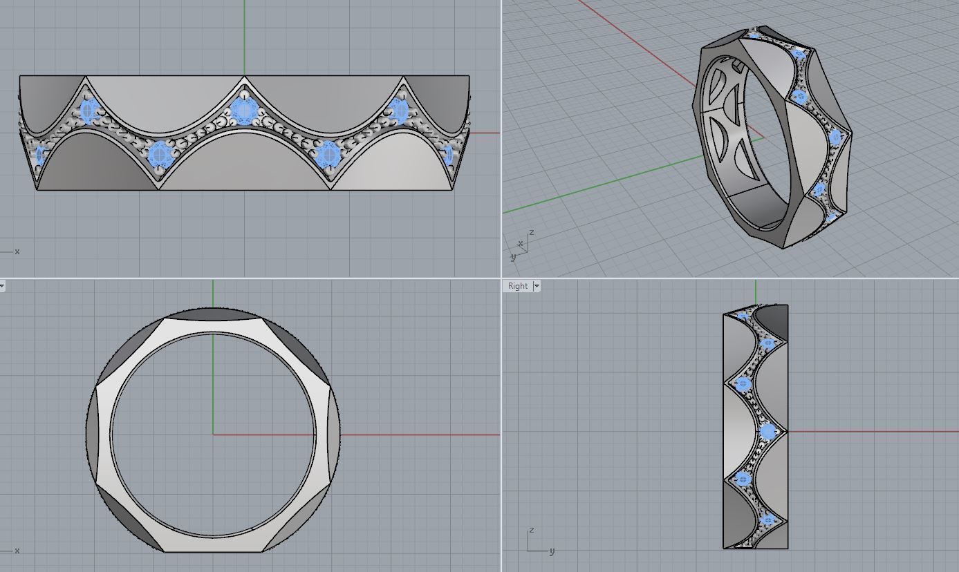 Parametrical ring 3d print model for jewelry 3D print model_17