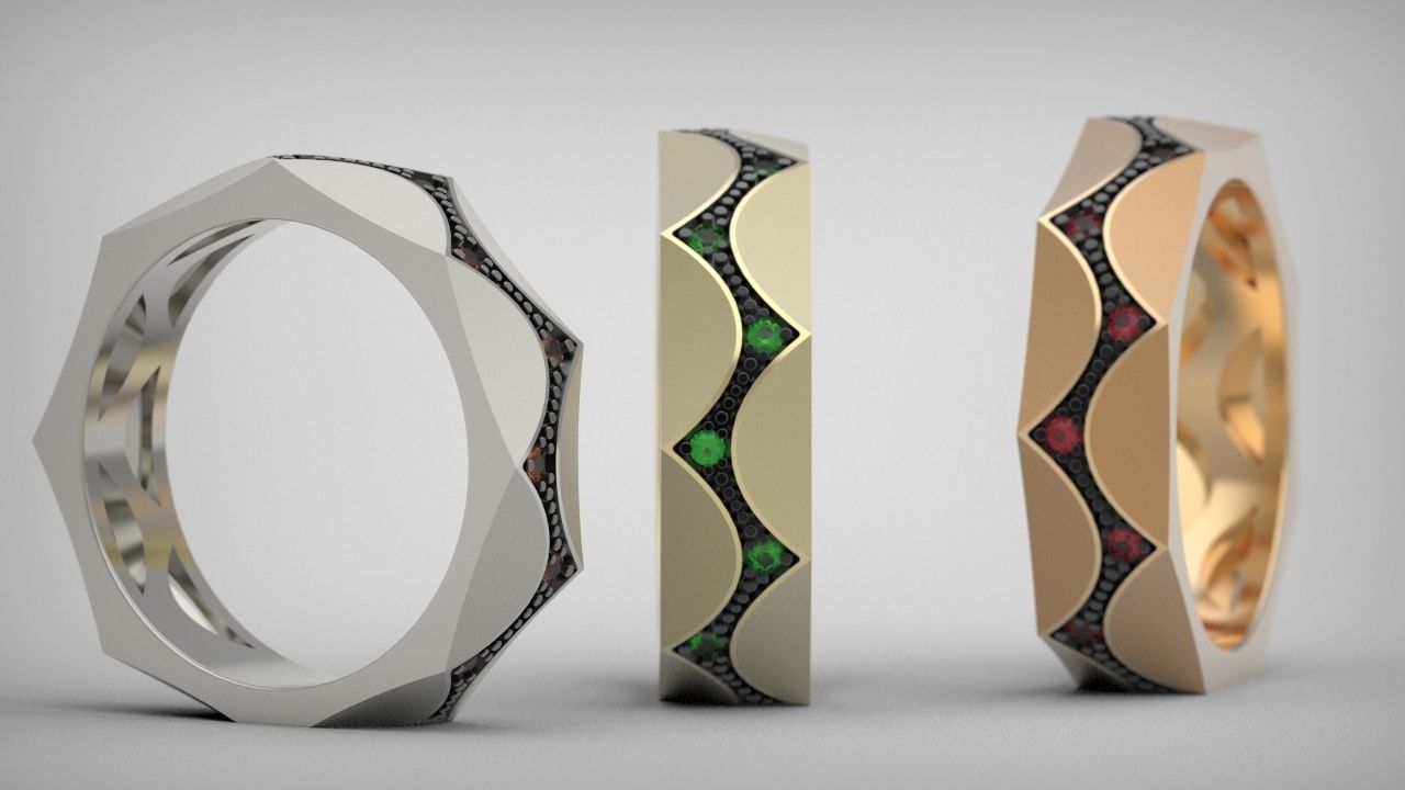 Parametrical ring 3d print model for jewelry 3D print model_3