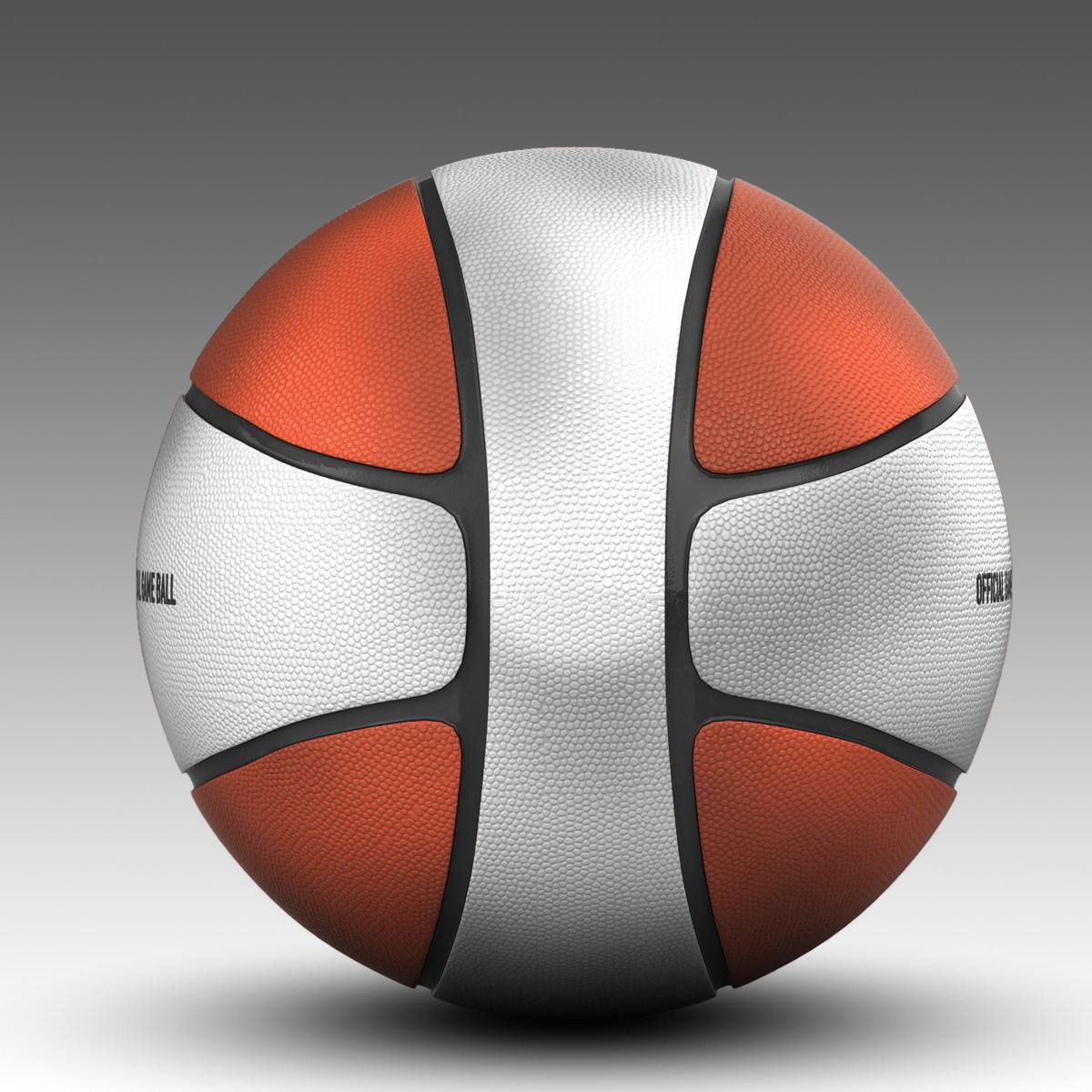 Basketball ball 4L bicolor Low-poly 3D model_8