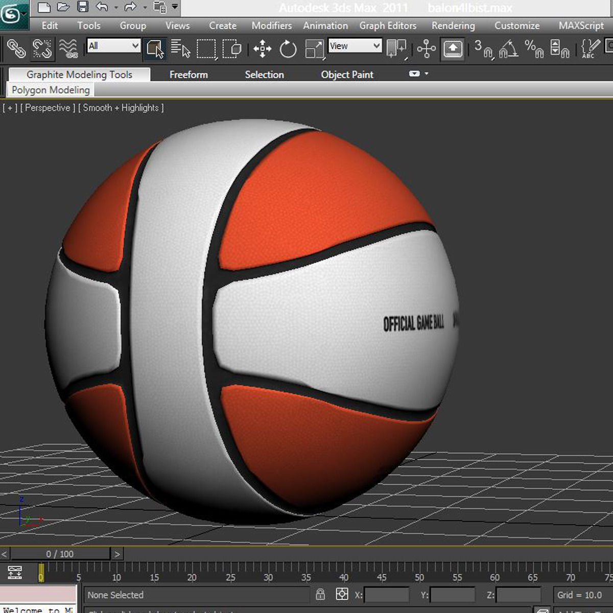 Basketball ball 4L bicolor Low-poly 3D model_11