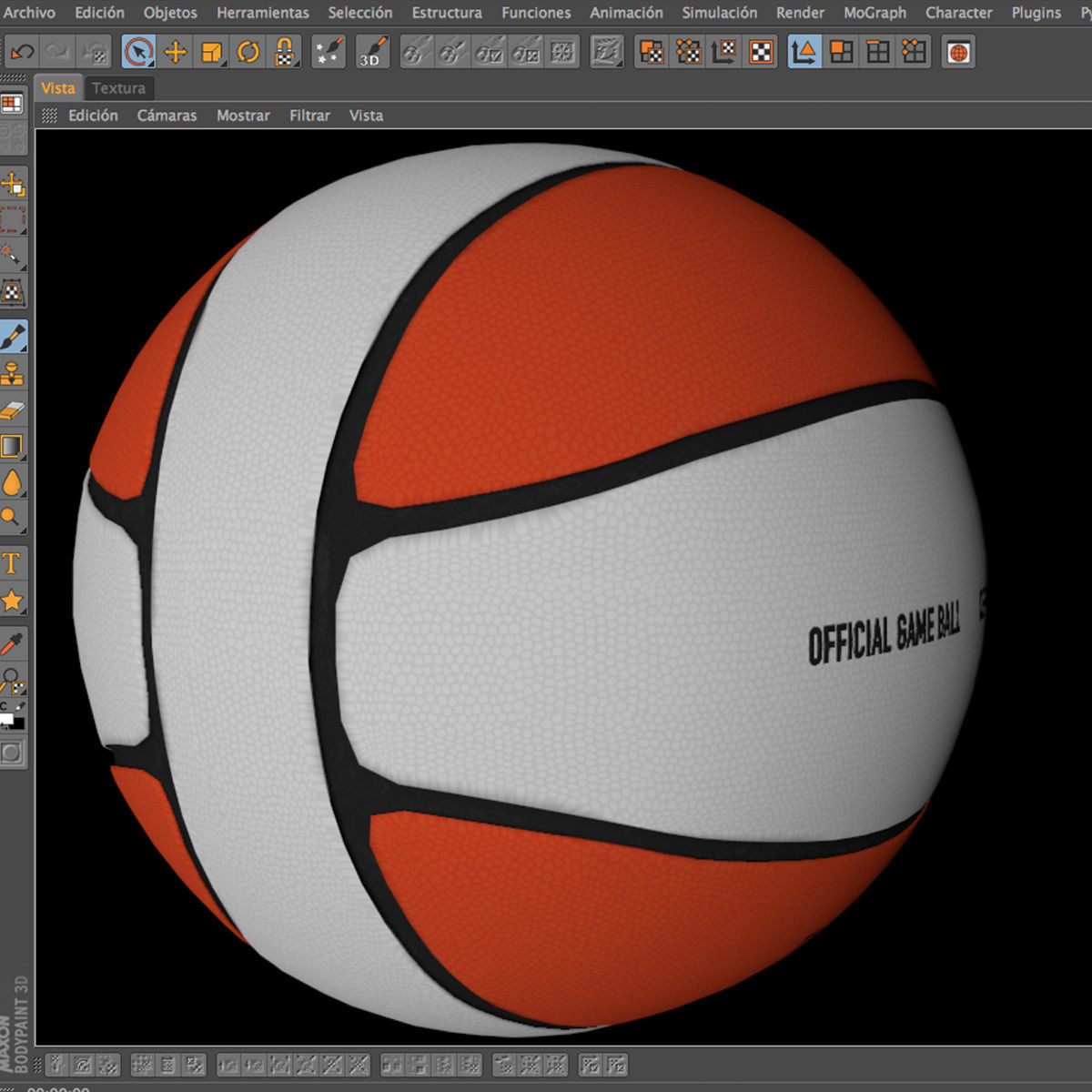 Basketball ball 4L bicolor Low-poly 3D model_10