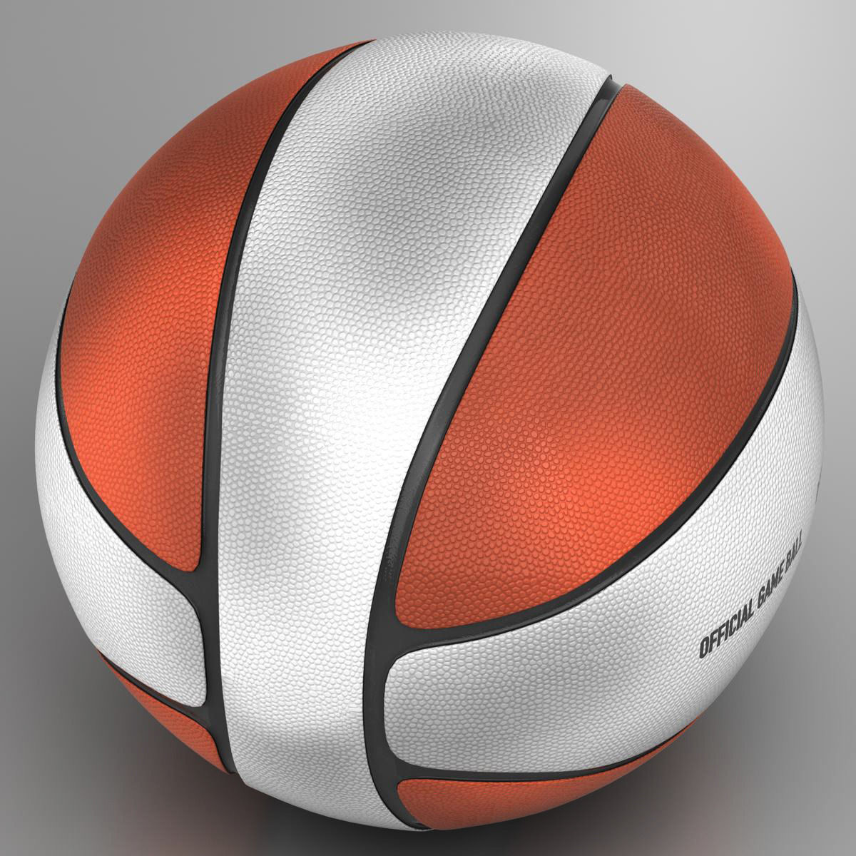 Basketball ball 4L bicolor Low-poly 3D model_2