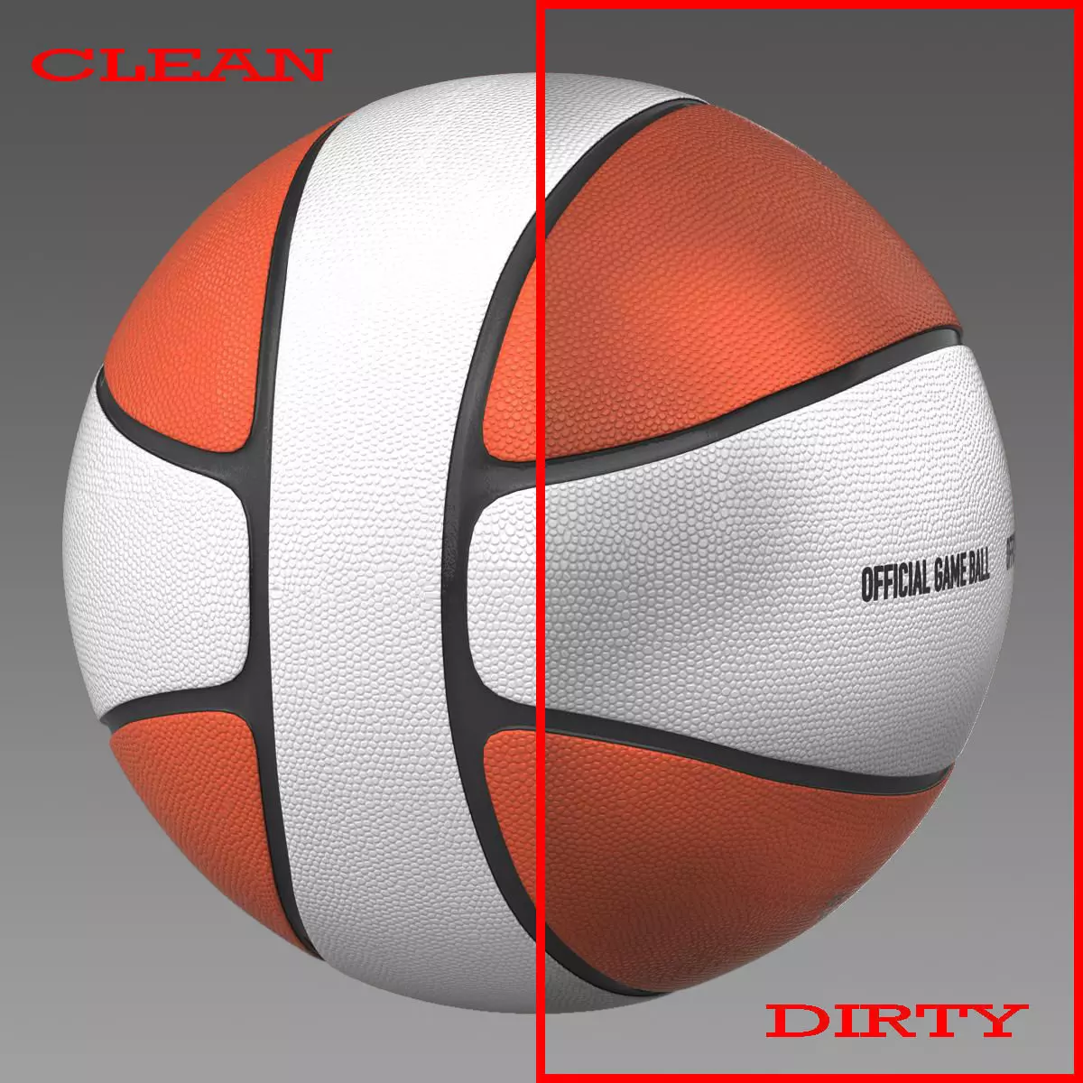 Basketball ball 4L bicolor Low-poly 3D model_0