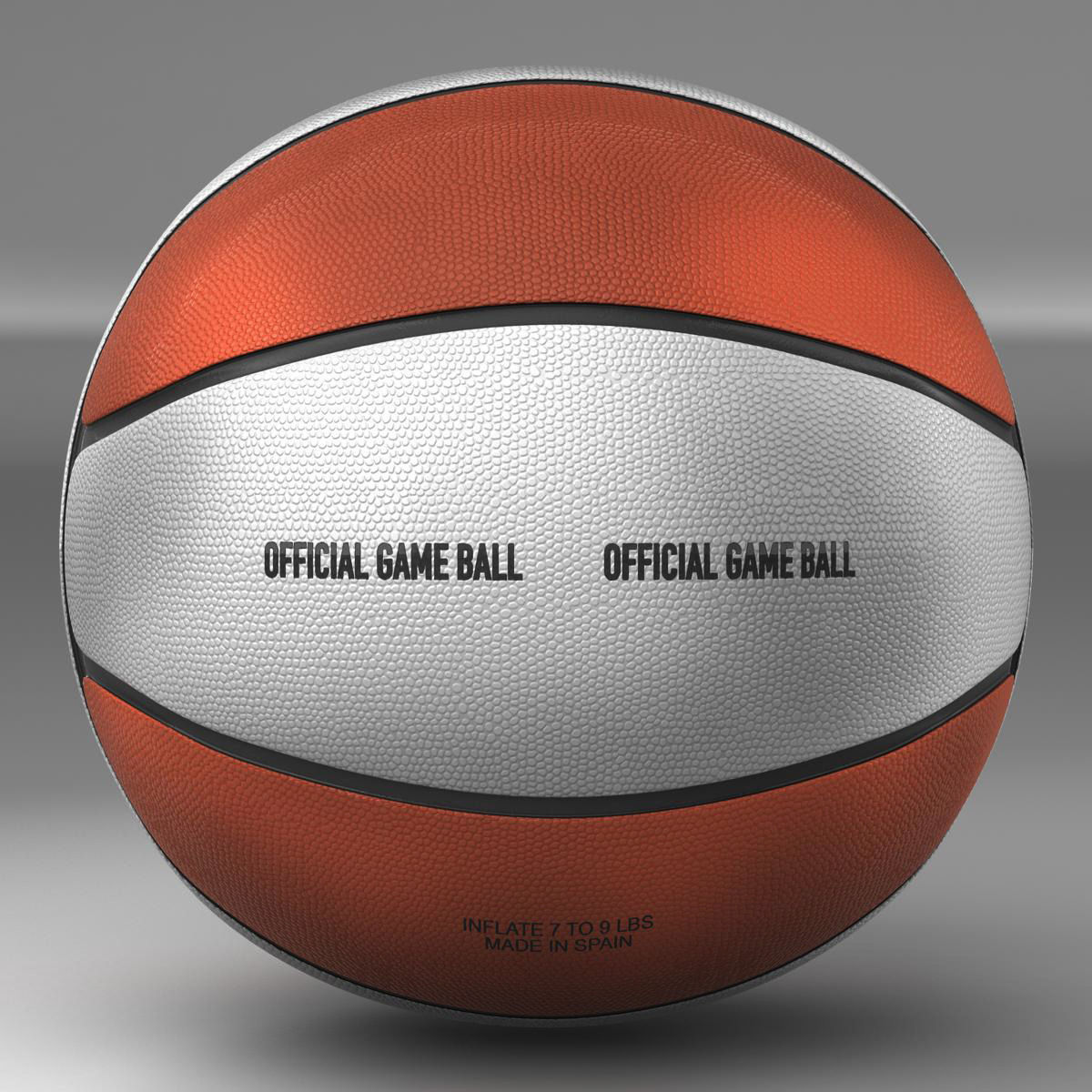 Basketball ball 4L bicolor Low-poly 3D model_1