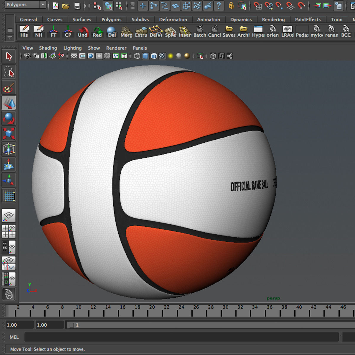 Basketball ball 4L bicolor Low-poly 3D model_9
