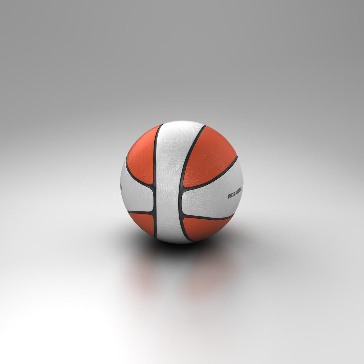 Basketball ball 4L bicolor Low-poly 3D model_7