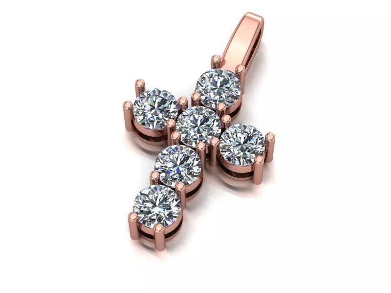 Cross with 4mm stones 3D print model_0