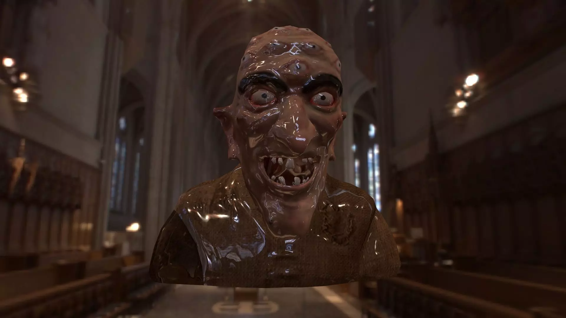 The OBB bust of man in church Free low-poly 3D model