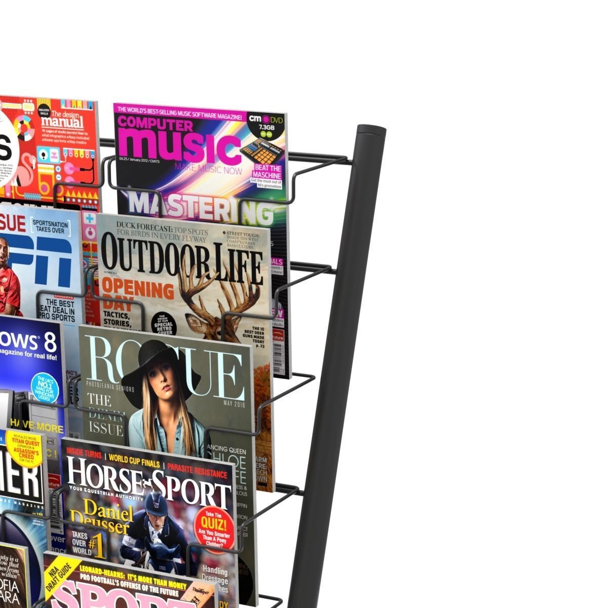 Magazine Rack with Frame Stand - Model 03 3D model_3