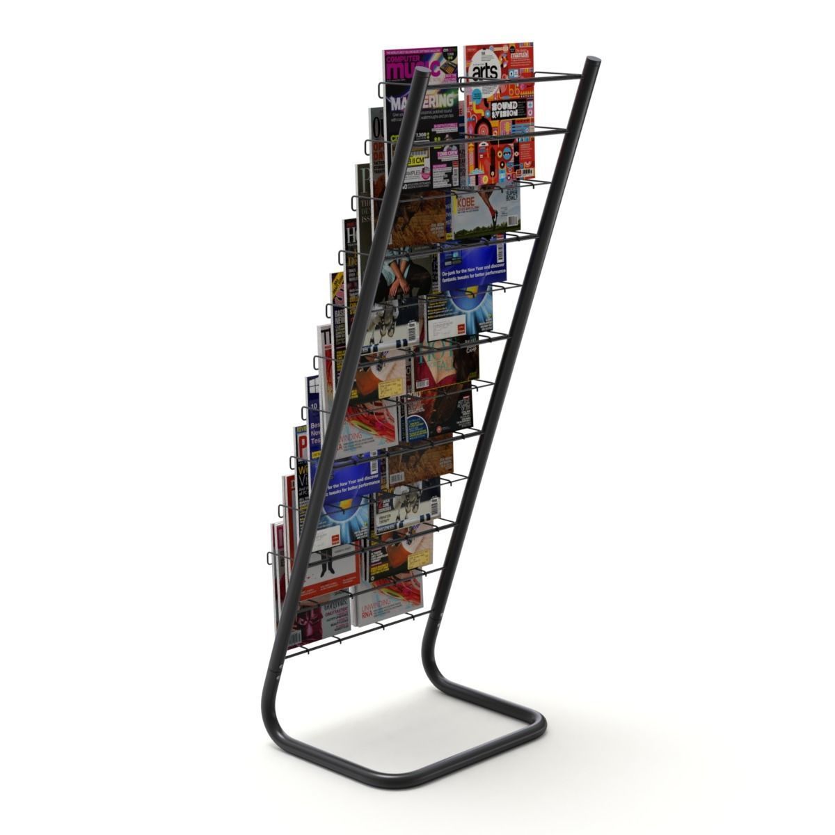 Magazine Rack with Frame Stand - Model 03 3D model_1