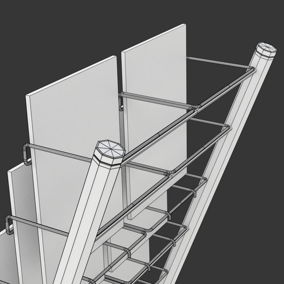 Magazine Rack with Frame Stand - Model 03 3D model_19