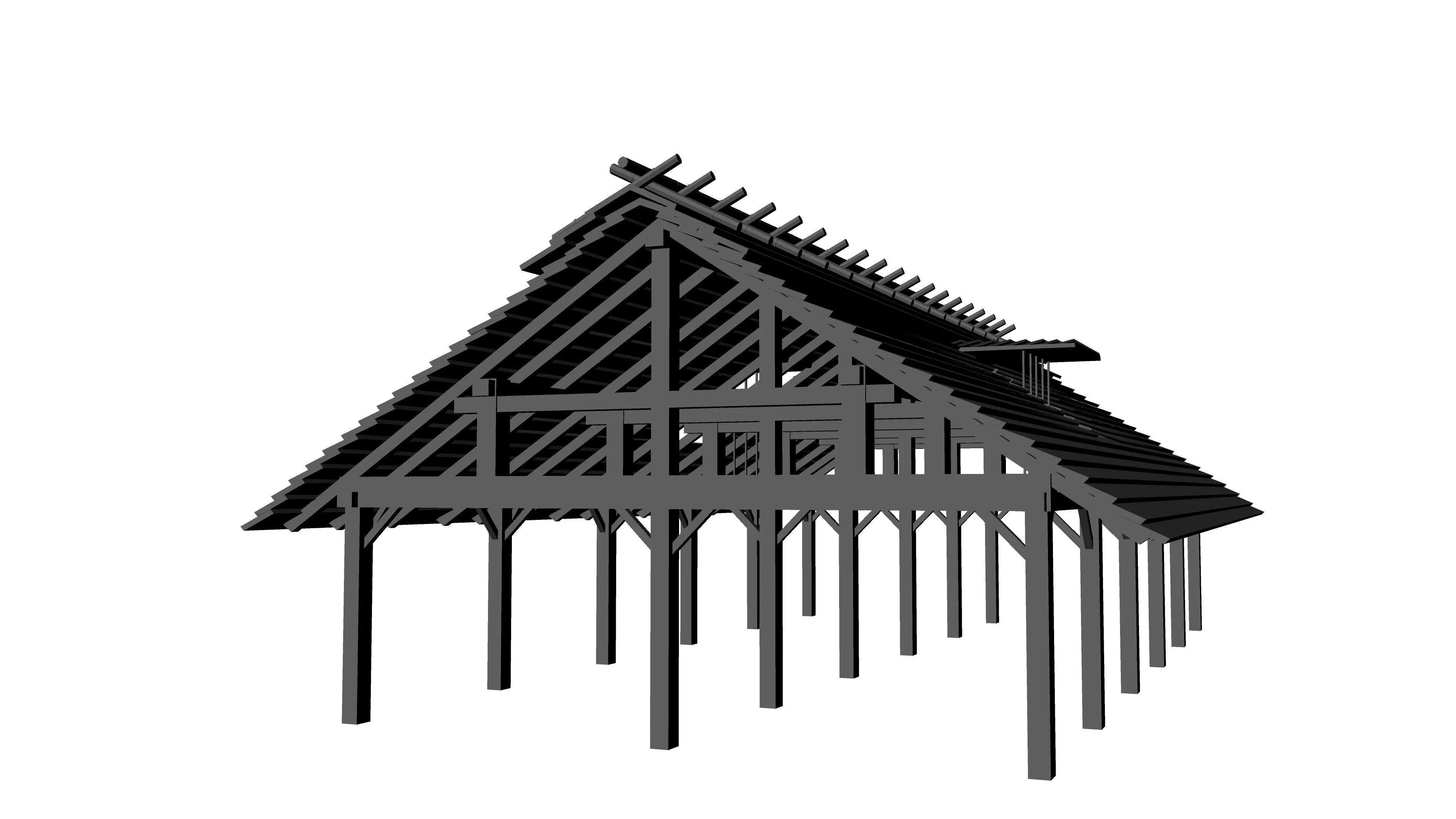 Wooden House Free low-poly 3D model