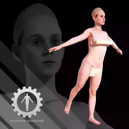 Female Scan - Helga 008 Graceful Pose High Poly