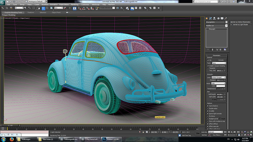 Volkswagen for animation and game 3D model_9