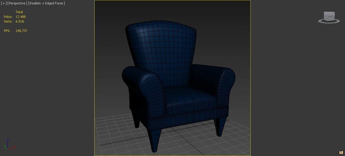 Cartoon Armchair Model 08 3D model_3