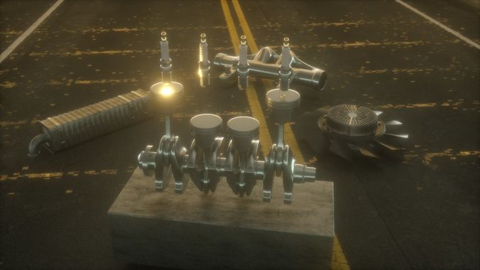 Pistons Rig 3D model