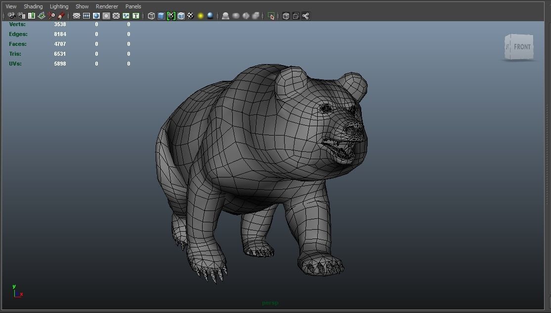 Panda bear in snow Low-poly 3D model_12