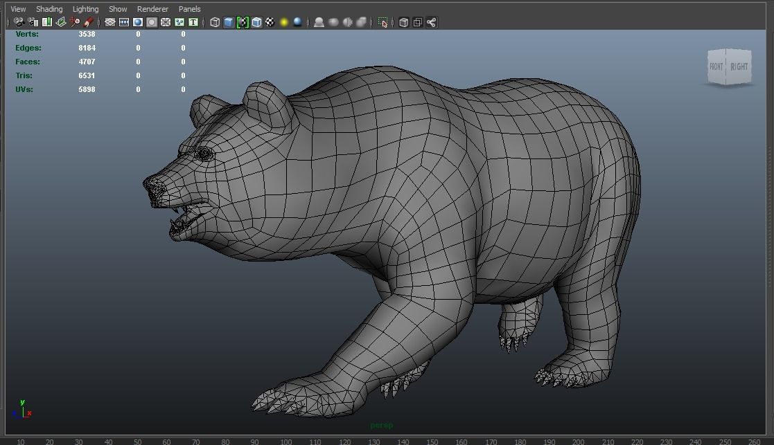 Panda bear in snow Low-poly 3D model_11
