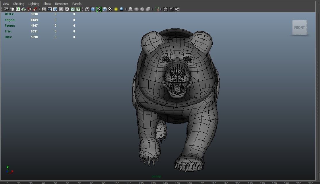 Panda bear in snow Low-poly 3D model_9