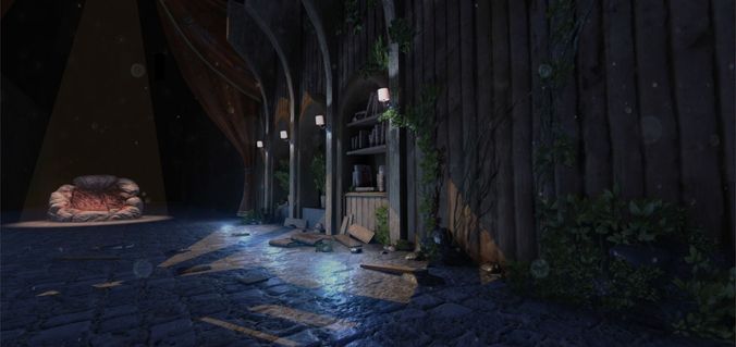 Dungeons and Caves - Throne Room Low-poly 3D model