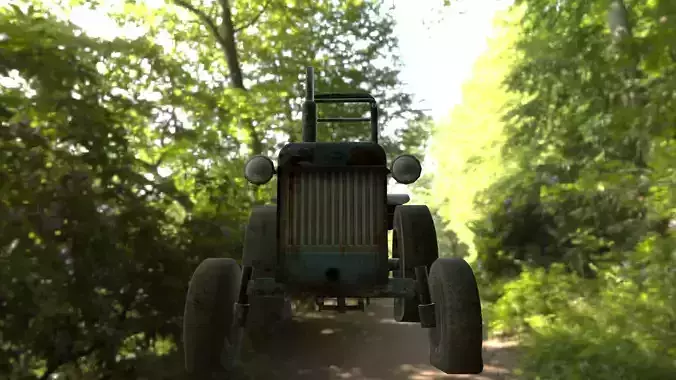 Tractor old in forest