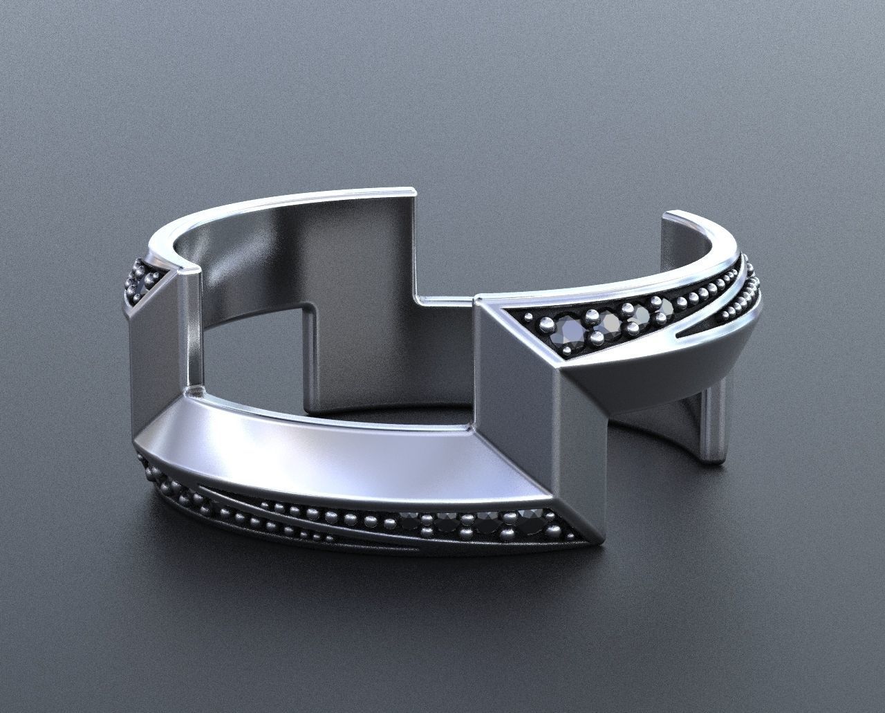 Stylish sword-shaped ring 348 3D print model_5