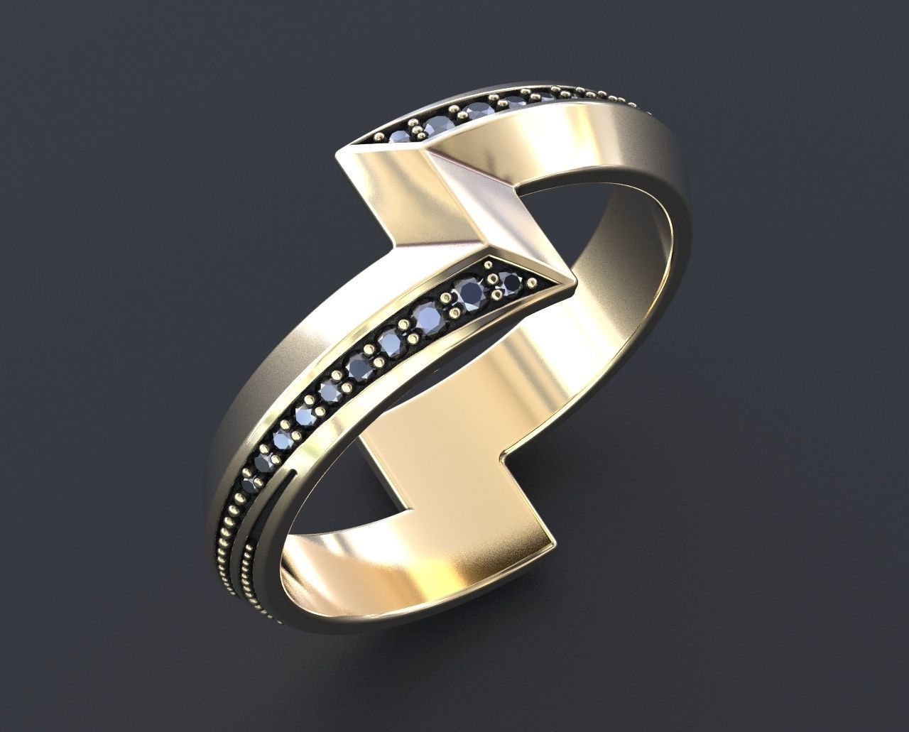 Stylish sword-shaped ring 348 3D print model_6