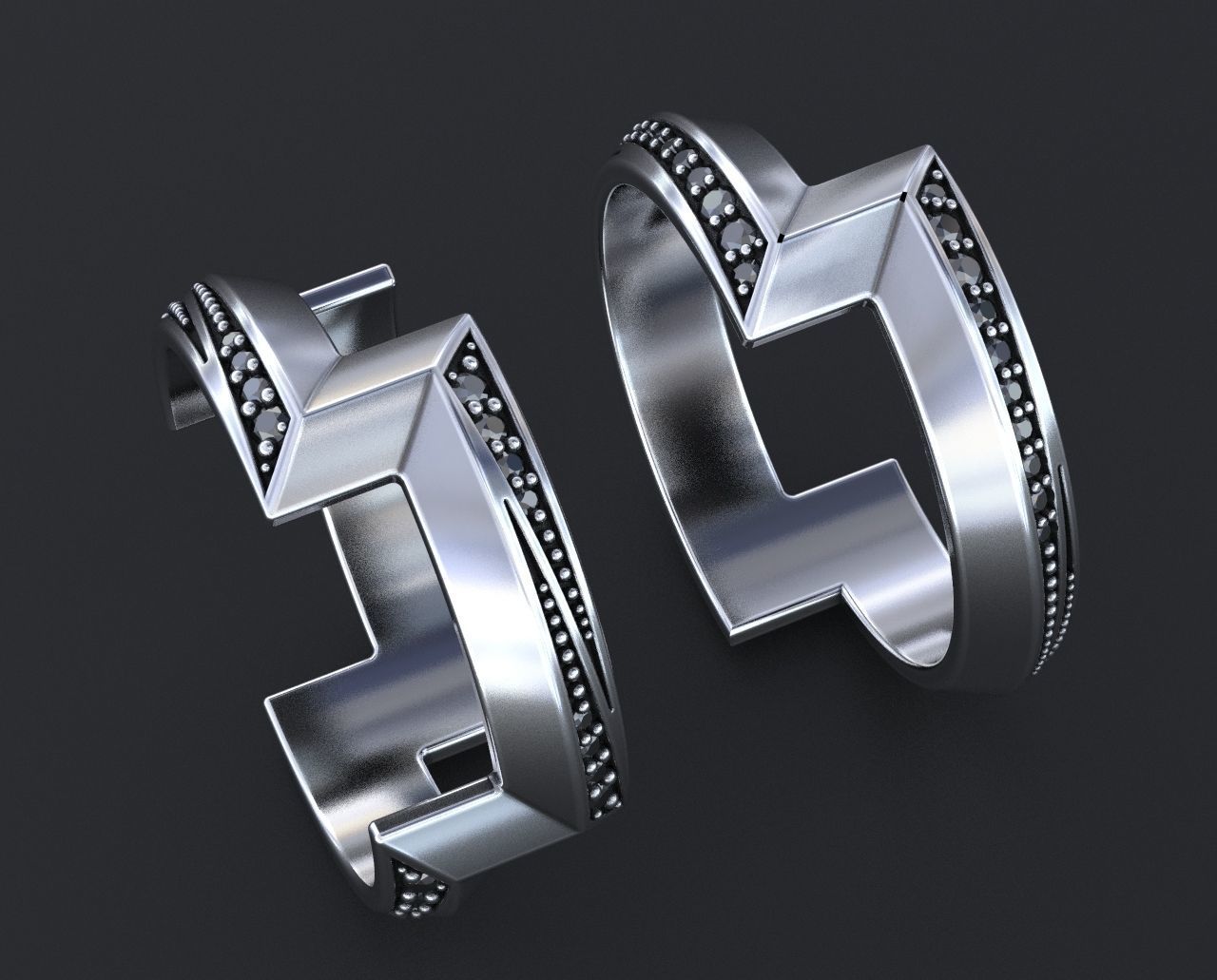 Stylish sword-shaped ring 348 3D print model_3