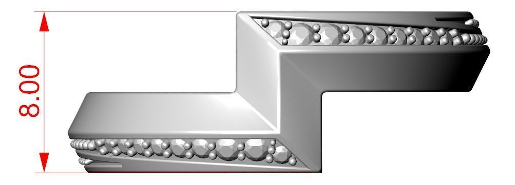 Stylish sword-shaped ring 348 3D print model_9