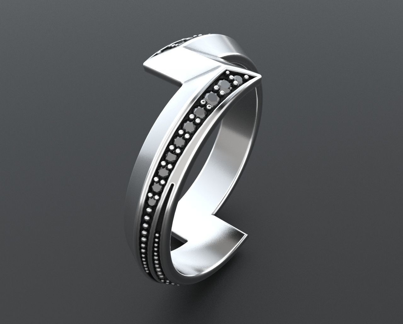 Stylish sword-shaped ring 348 3D print model_7