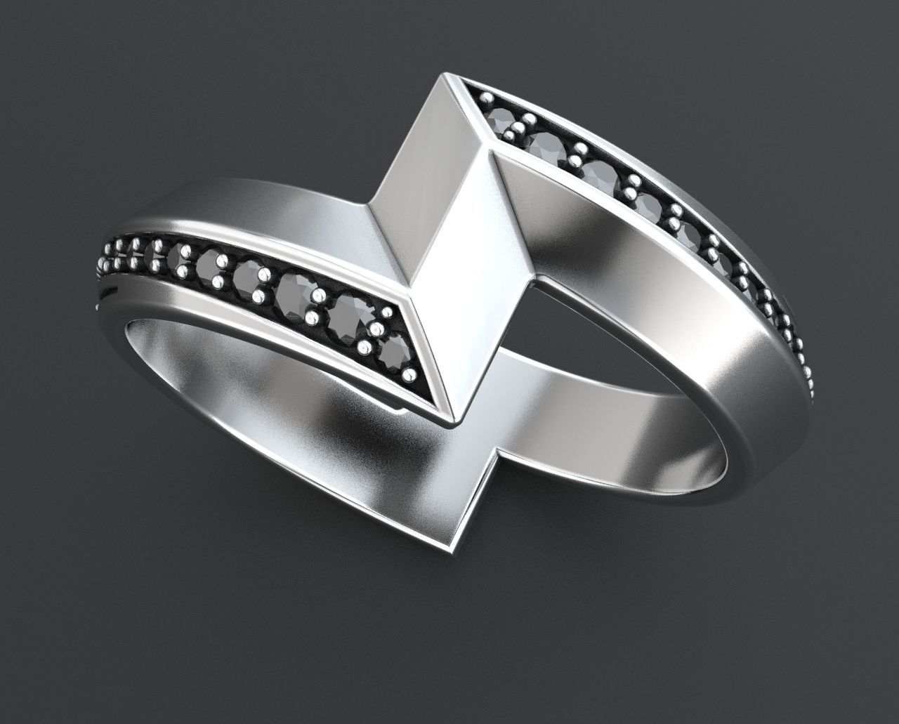 Stylish sword-shaped ring 348 3D print model_4