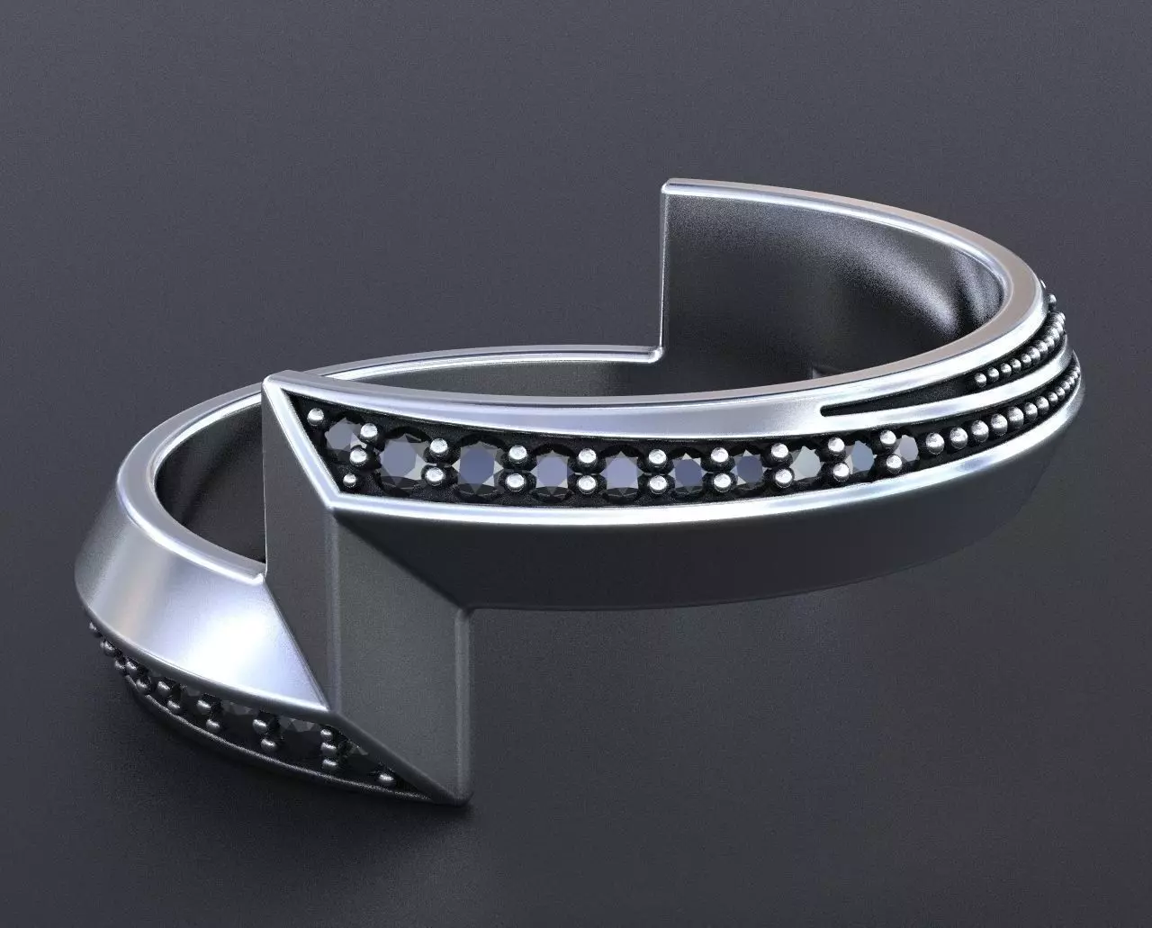 Stylish sword-shaped ring 348 3D print model_0