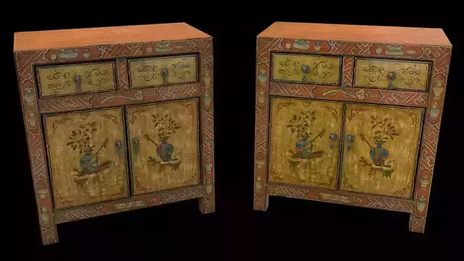 Chinese Furniture Low-poly 3D model