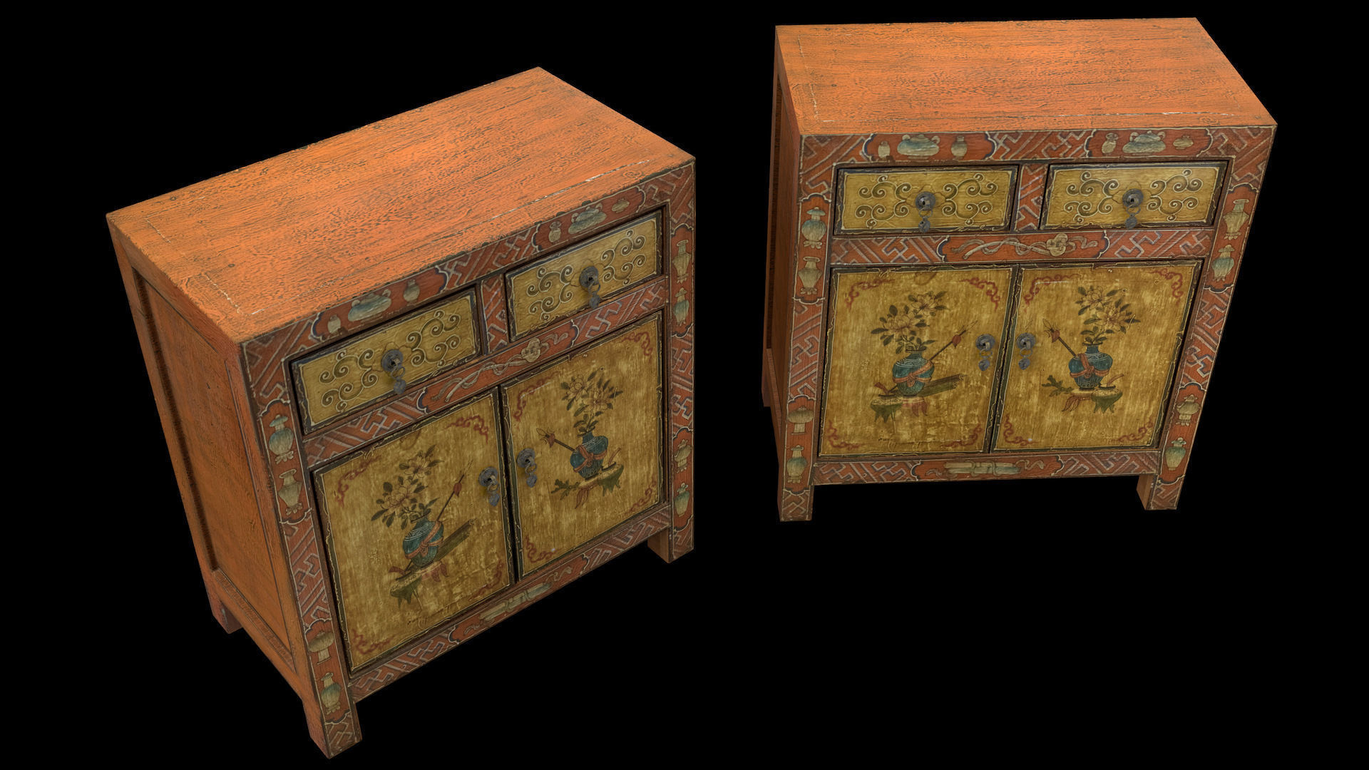 Chinese Furniture Low-poly 3D model_6