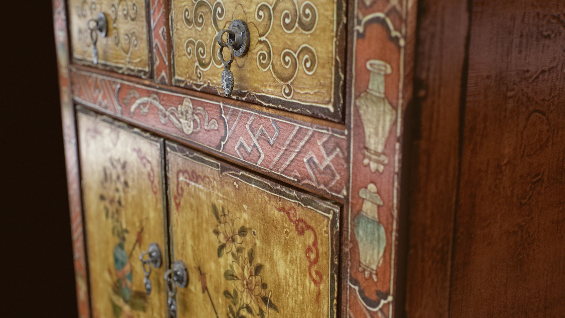 Chinese Furniture Low-poly 3D model_8