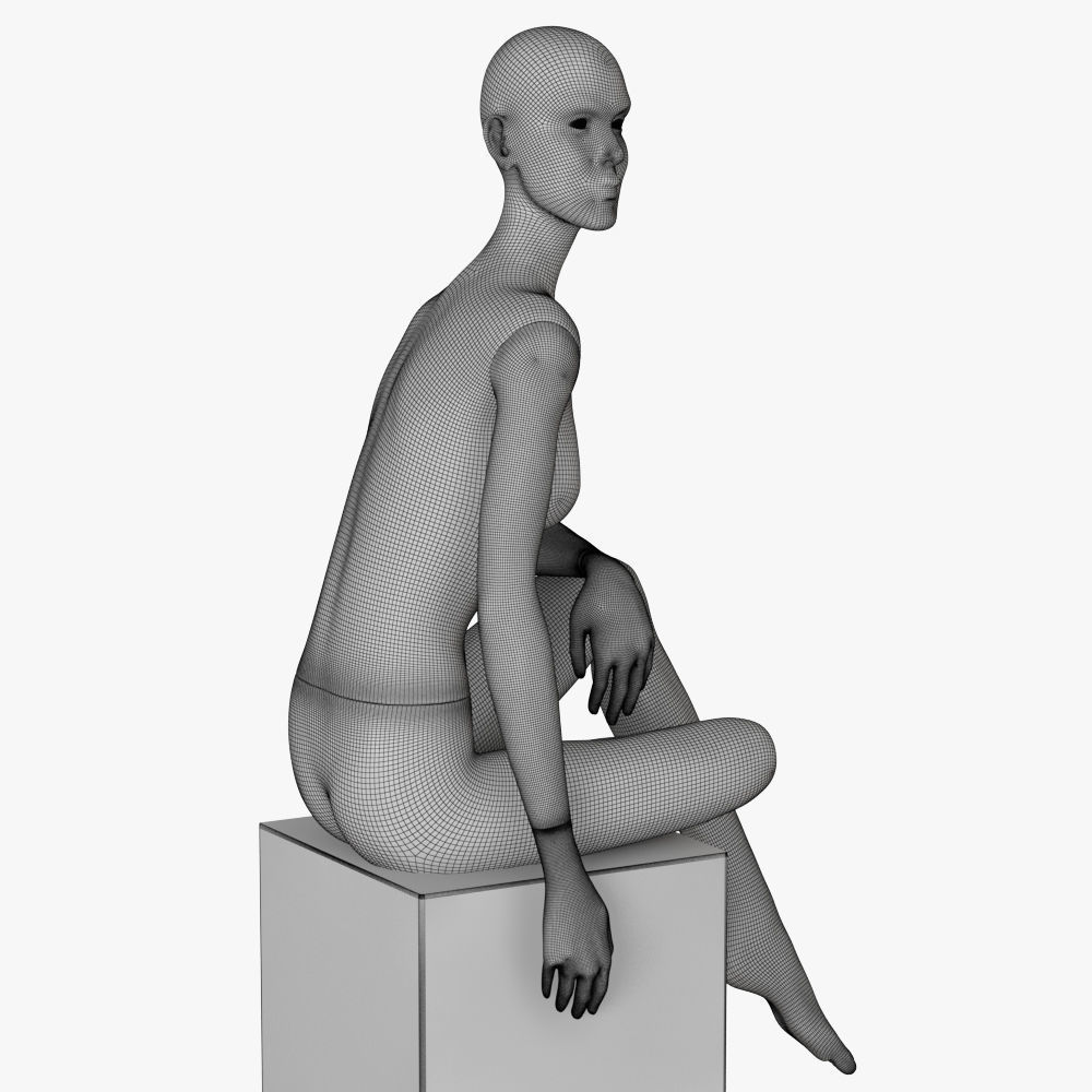 Realistic female mannequin 3 3D model_9