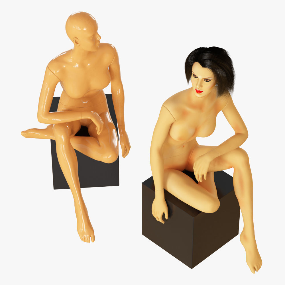 Realistic female mannequin 3 3D model_6