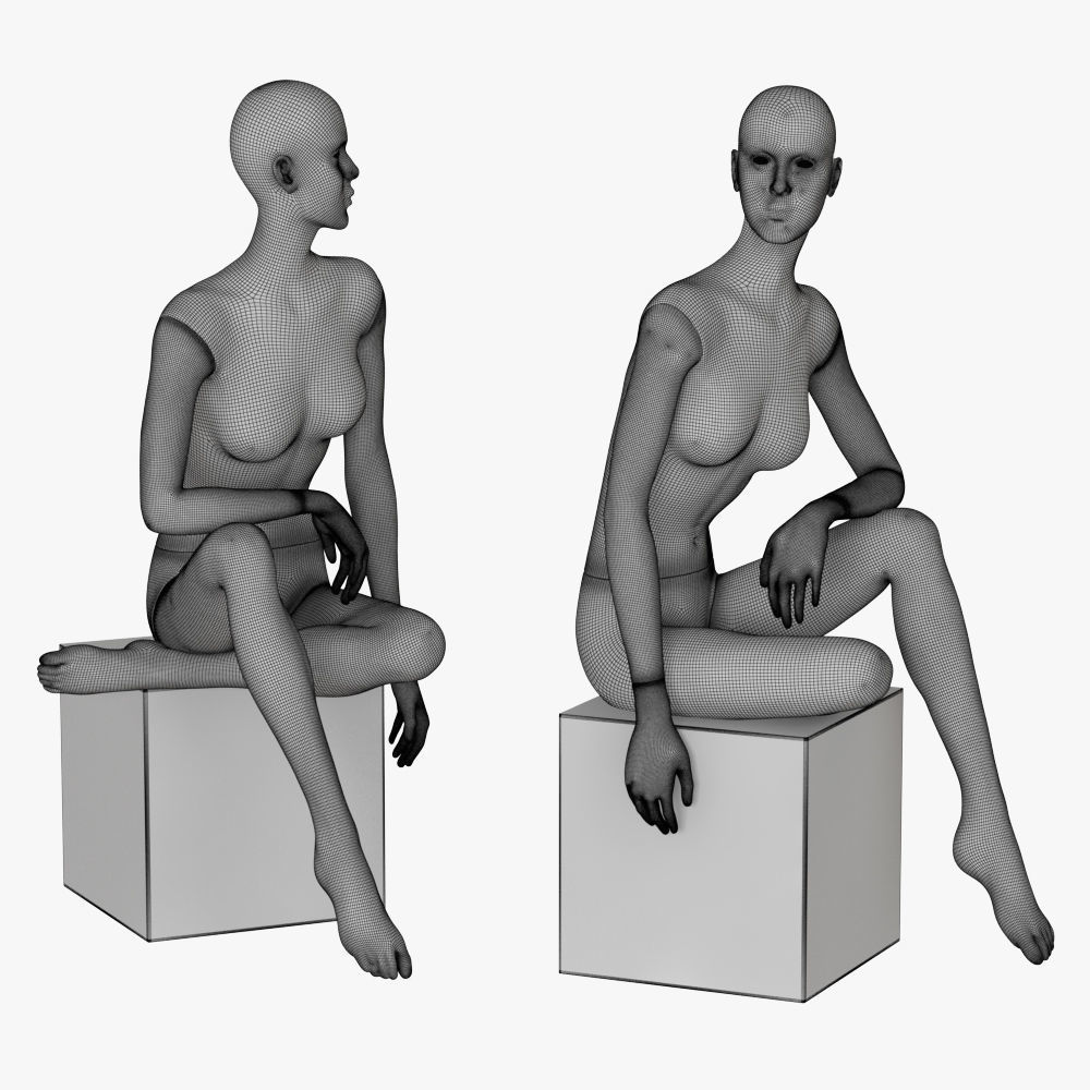 Realistic female mannequin 3 3D model_8