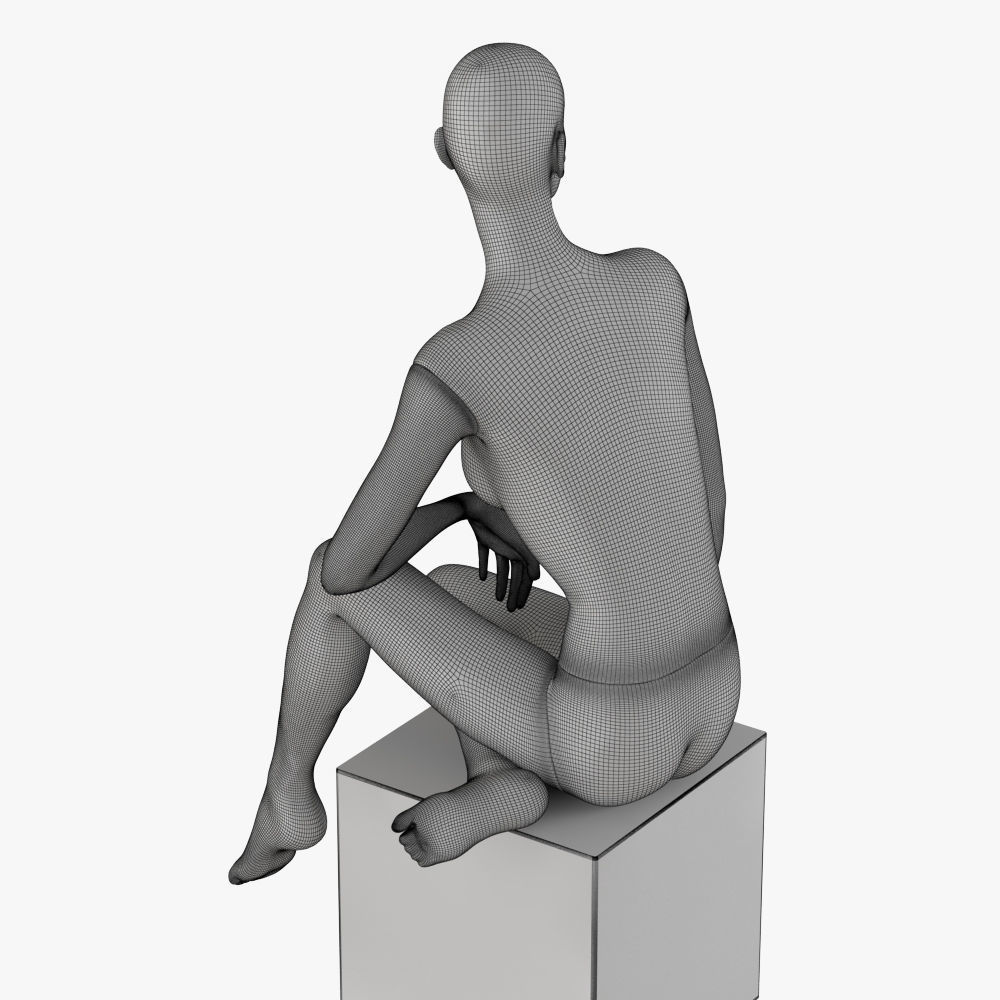 Realistic female mannequin 3 3D model_10