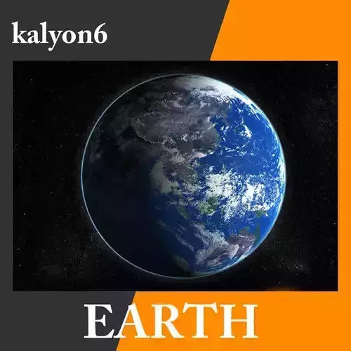 Earth 3D Model eclipse of sun over