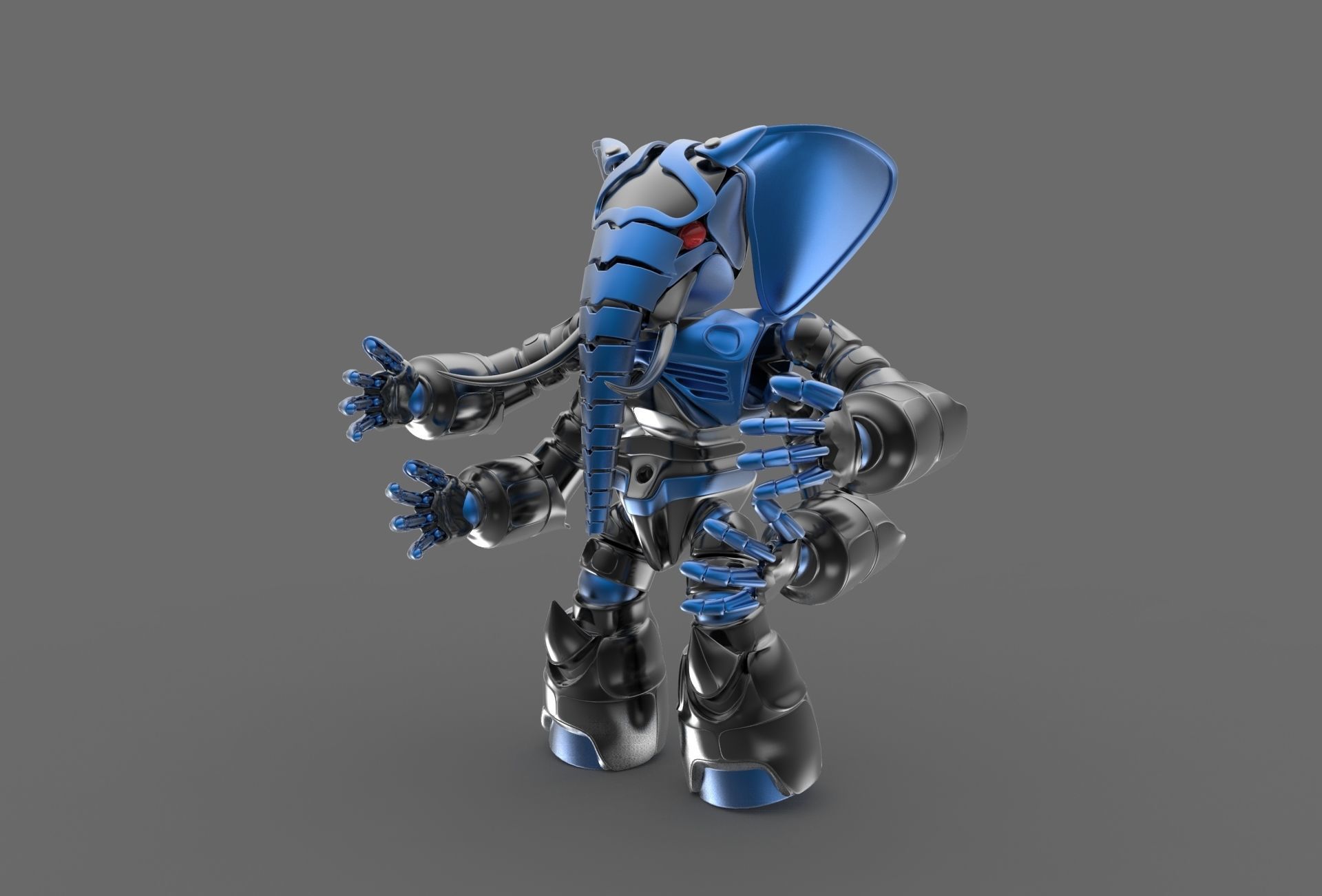 Robot elephant 3D model_2