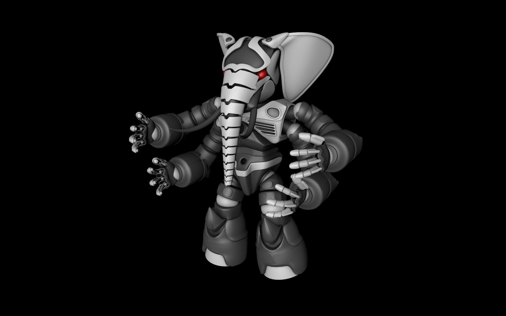 Robot elephant 3D model_7