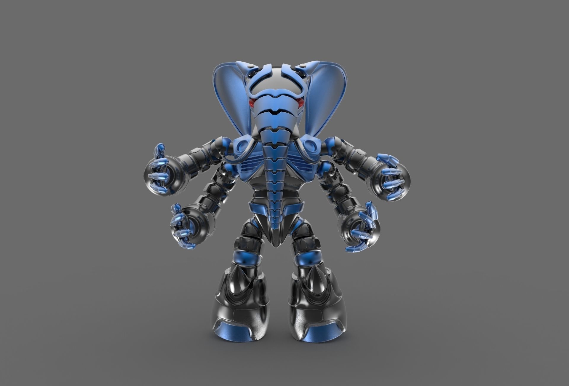 Robot elephant 3D model_1