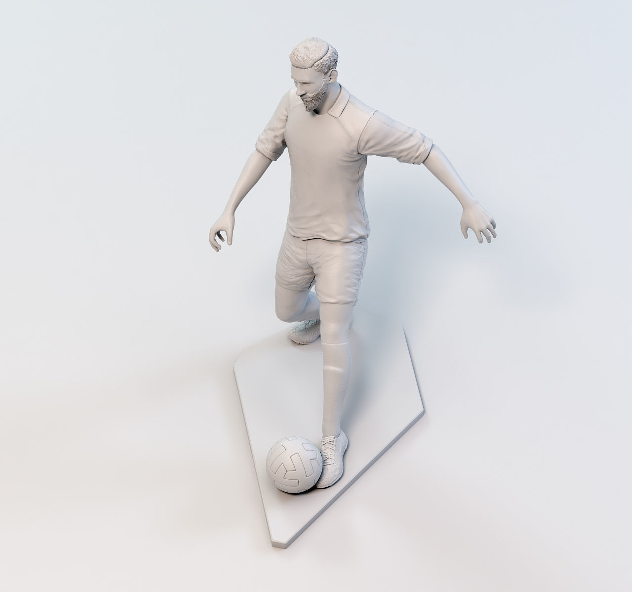 Footballer 03 Footstrike 01 STL 3D print model_7