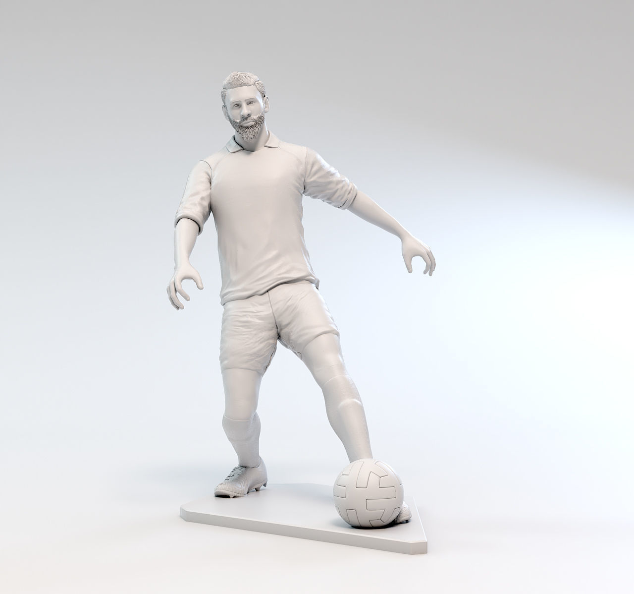 Footballer 03 Footstrike 01 STL 3D print model_2
