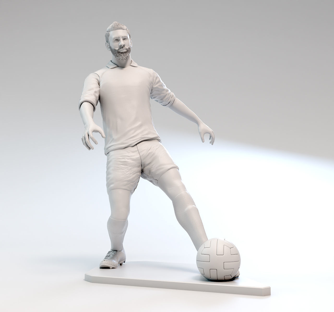 Footballer 03 Footstrike 01 STL 3D print model_6