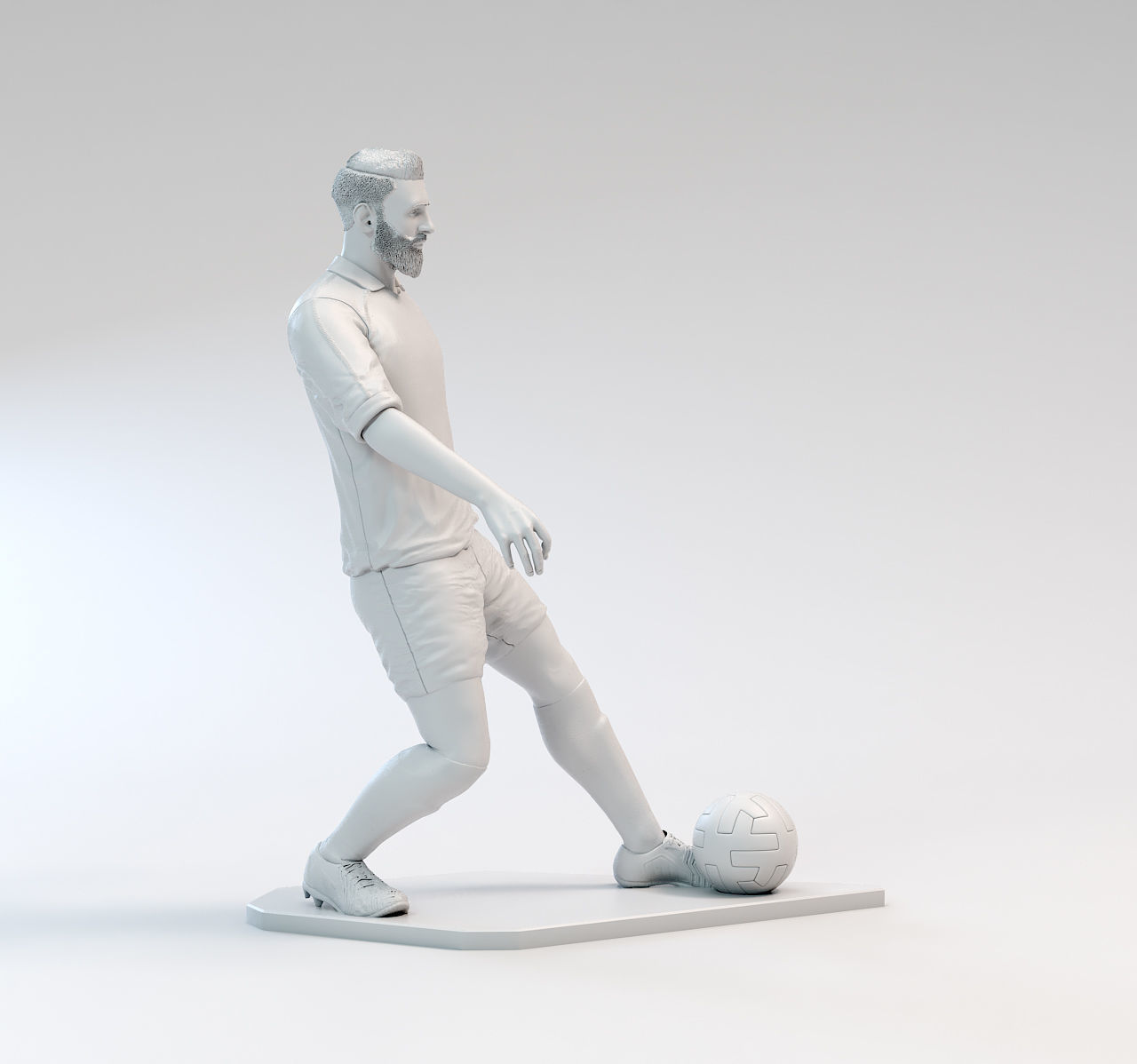Footballer 03 Footstrike 01 STL 3D print model_1
