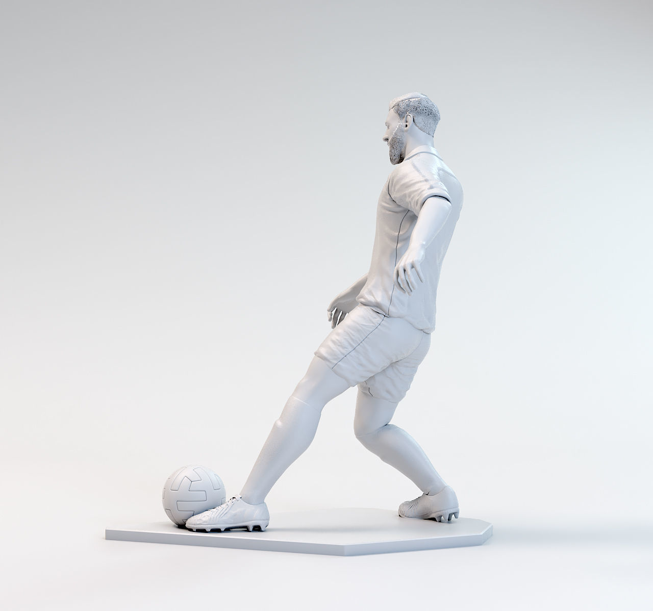 Footballer 03 Footstrike 01 STL 3D print model_3