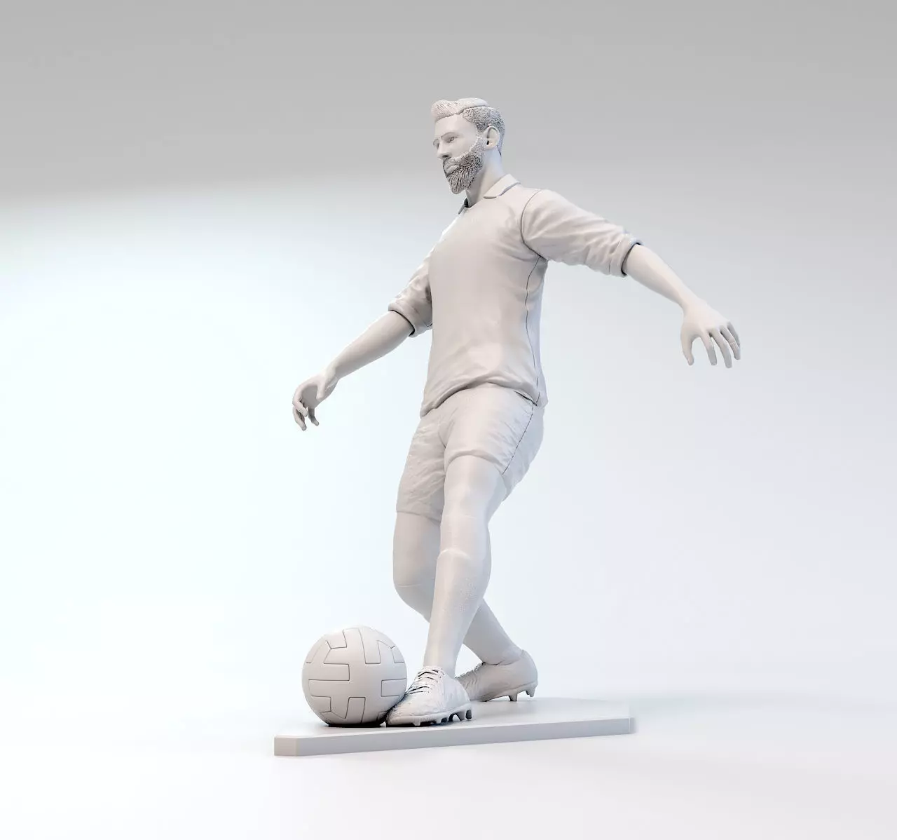 Footballer 03 Footstrike 01 STL 3D print model_0