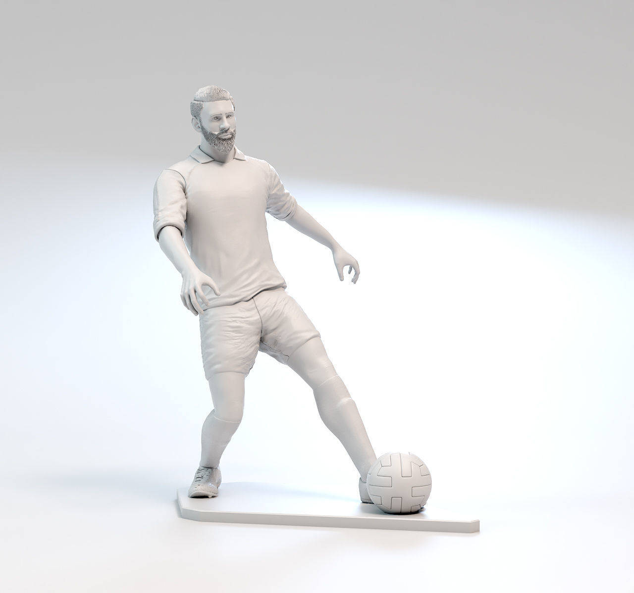 Footballer 03 Footstrike 01 STL 3D print model_4